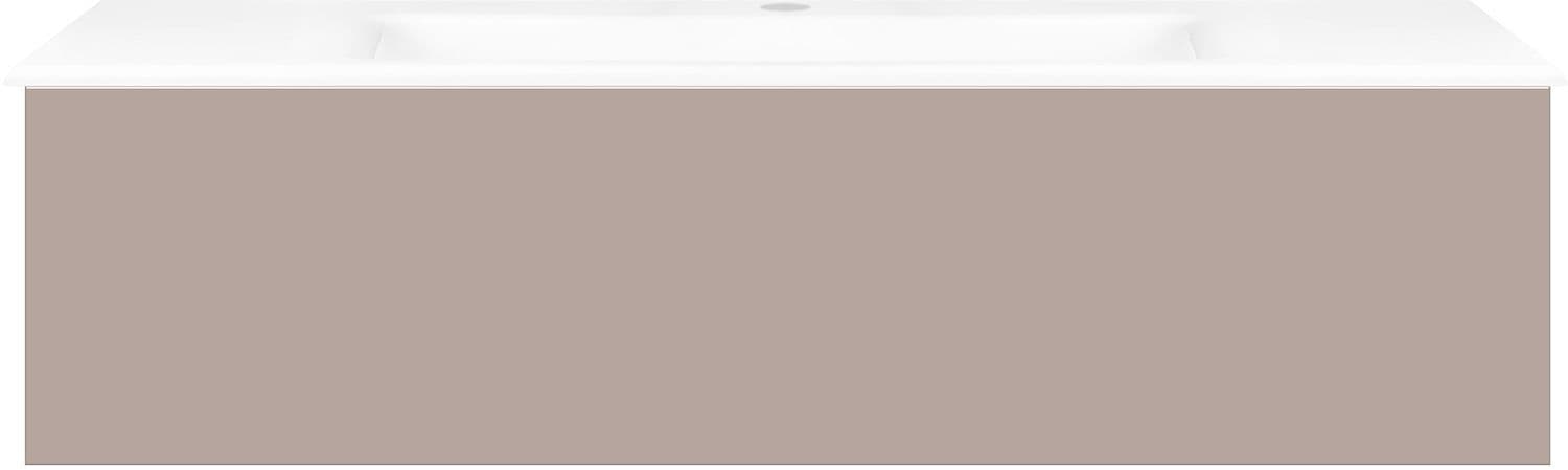 SOUS MEUBLE COFFEE 1 TIROIR 120 GRIS BASALTE MAT +LAVABO PORCELAINE BLANC vue 1
