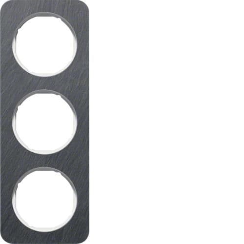 Plaque de recouvrement 3 postes R.1 Ardoise / Blanc polaire vue 1