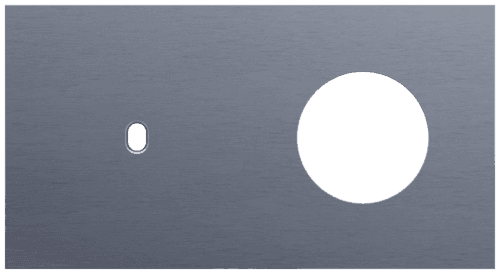 Plaque de recouvrement double, horizontale 71 mm d'entraxe, pour une fonction de commutation simple et une fonction de prise de courant, Niko Toggle alu blue grey brushed vue 1