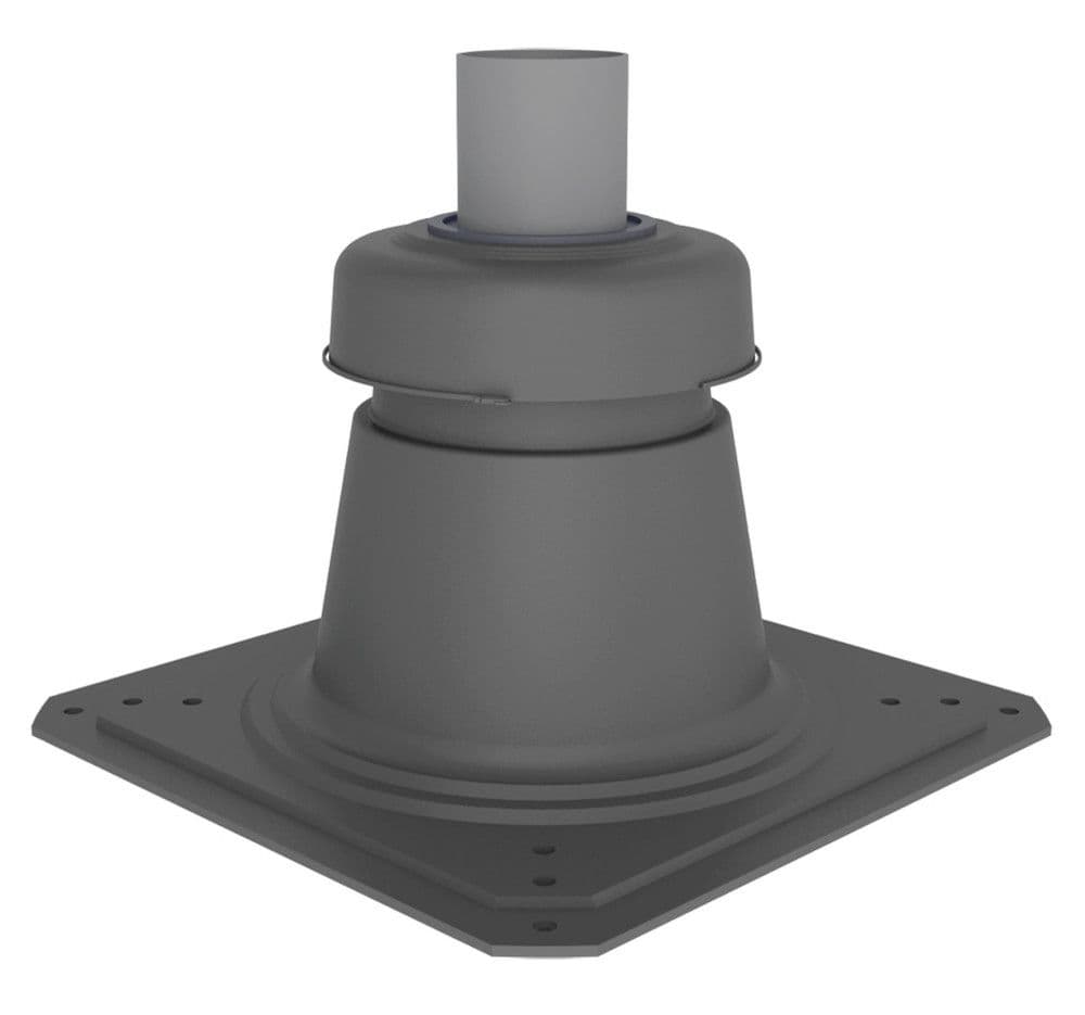 Muelink & Grol Flexline plaque de cheminée D80 en PP avec tuyau d'échappement vue 1