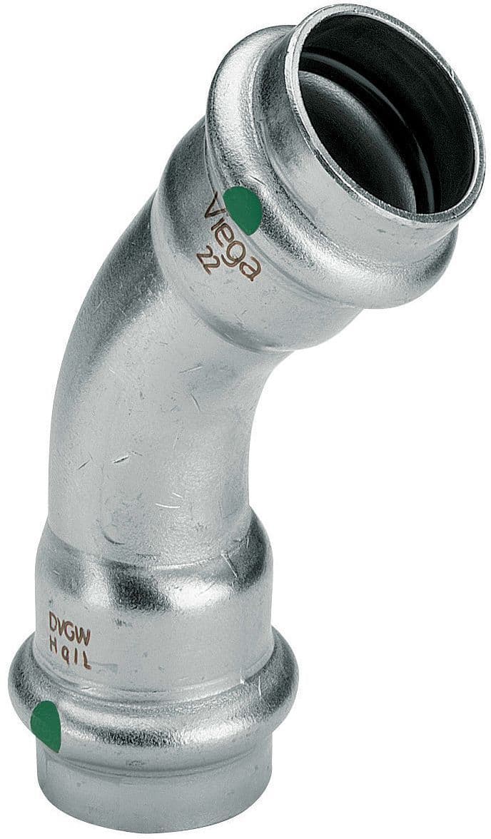 COUDE 45°FF 22MM SANPRESS INOX VIEGA vue 1