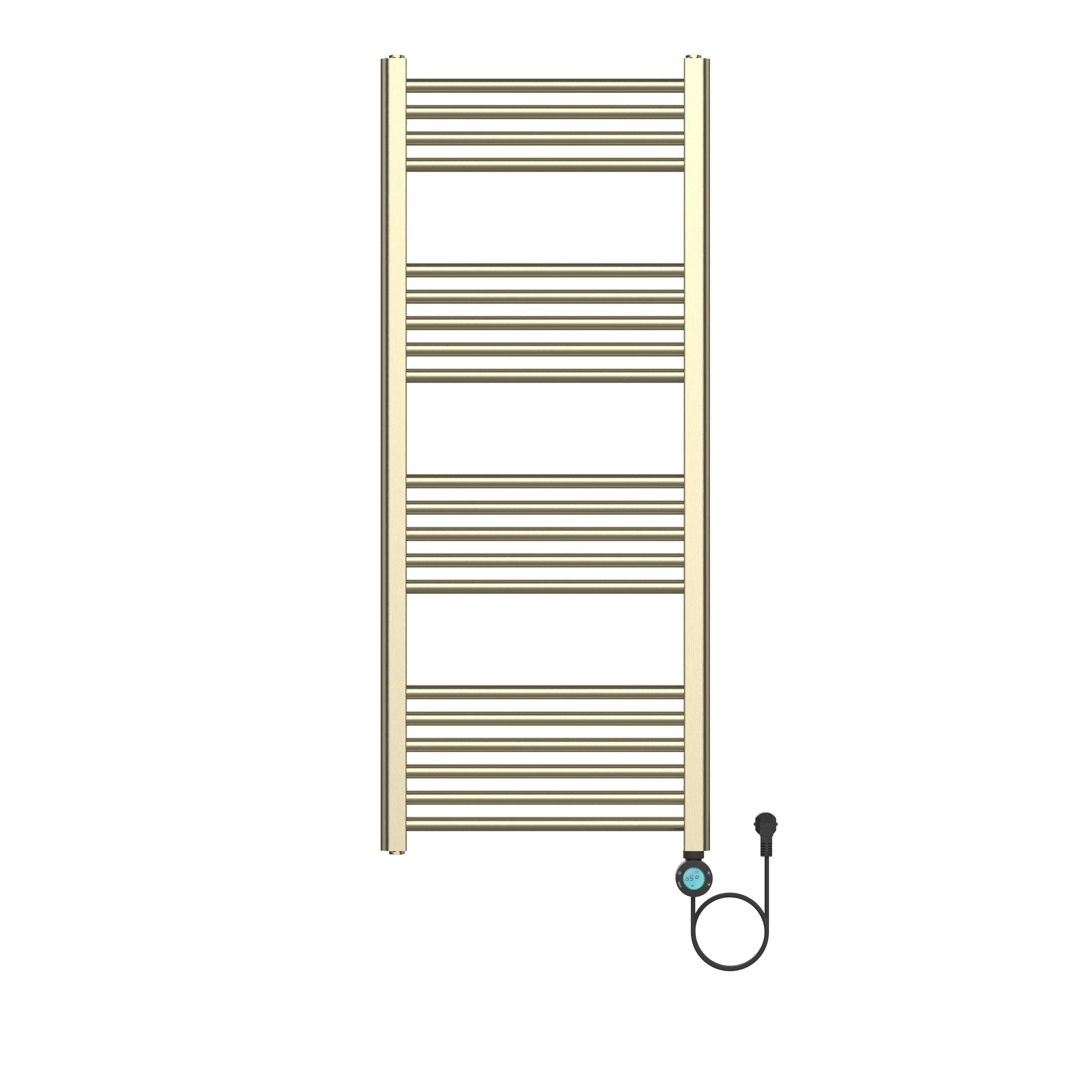 BELRAD SÈCHE-SERVIETTES ÉLECTRIQUE – AVEC THERMOSTAT NUMÉRIQUE PROGRAMMABLE – SMART WIFI - RACCORD À DROITE – 700W – 1200X500 MM – OR BROSSÉ vue 1