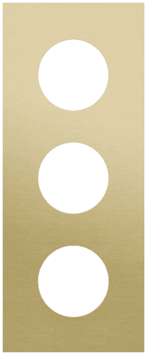 Plaque de recouvrement triple , entraxe 60 mm, pour 3 prises de courant, Niko Rocker et Niko Toggle, alu gold brushed vue 1