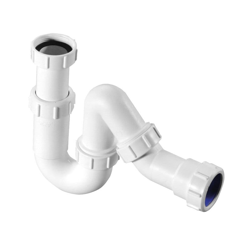 Mc Alpine siphon universel (S/P/Q) 6/4" x 40 mm PP blanc vue 1