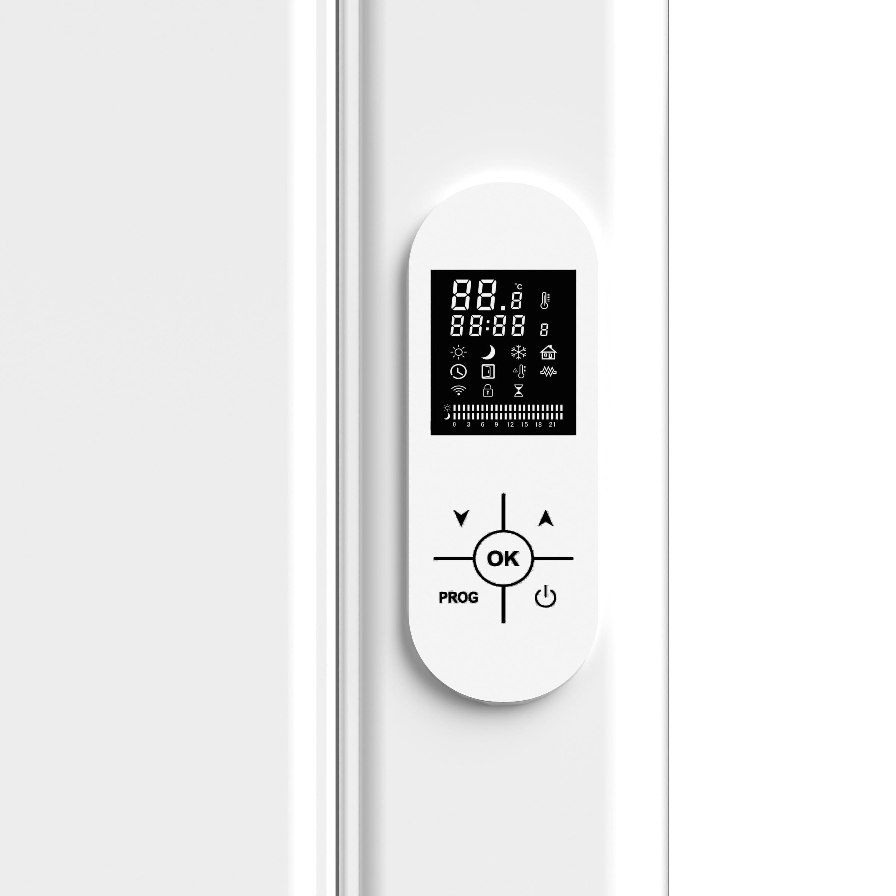 BELRAD RADIATEUR ÉLECTRIQUE – AVEC THERMOSTAT NUMÉRIQUE PROGRAMMABLE – SMART WIFI – 2000W – 1600X608X90 MM – BLANC BRILLANT vue 1