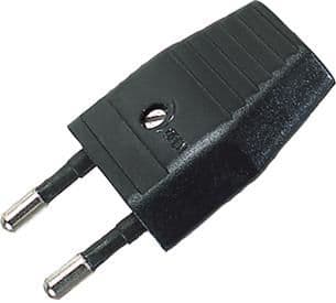 Fiche 2 pôles mâle - 2,5A - 230V - Noir vue 1