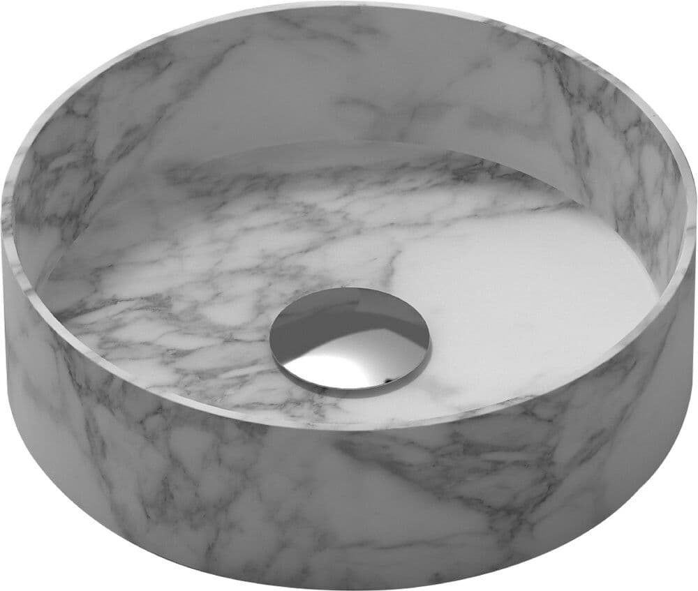 Van Marcke Collection Java Marble lavabo à poser rond blanc vue 1