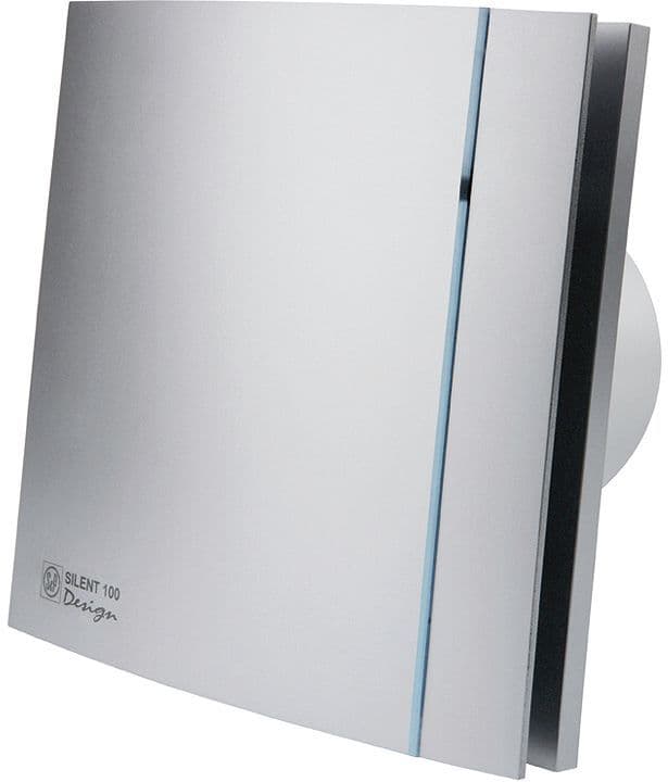 VENTILATEUR SALLE DE BAIN + TIMER SILENT-100 CRZ SILVER DESIGN S&P vue 1