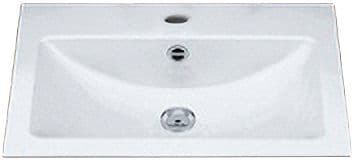 VASQUE A ENCASTRER EBR.585H 585X405MM +TROU ROBINET/TROP-PLEIN BLANC vue 1