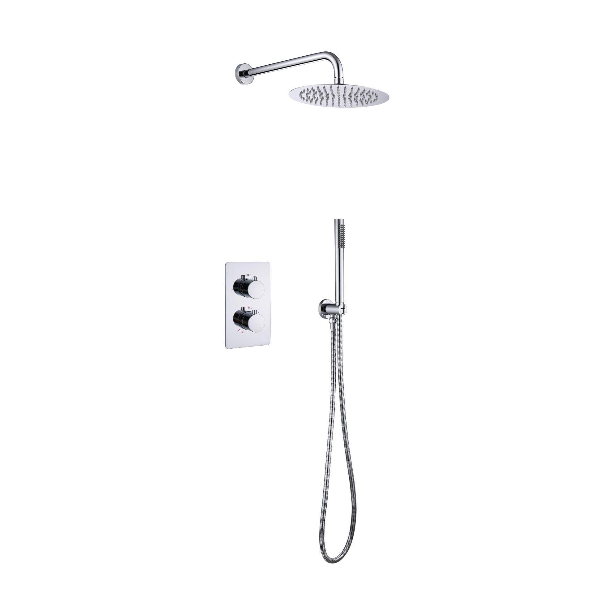ALONI SET DE DOUCHE THERMOSTATIQUE ENCASTRÉ AVEC DOUCHE DE PLUIE (Ø25CM) - CHROME vue 1