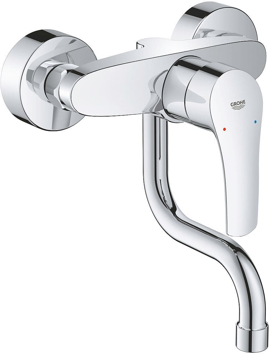 MITIGEUR MURAL EUROSMART GROHE BEC DESSOUS SAILLE 120CM CHROME vue 1