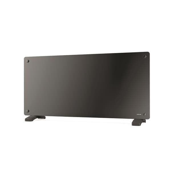 Panneau chauffant en verre avec thermostat réglable Noir 2000W. Minuterie 24h. Programmation journ. vue 1