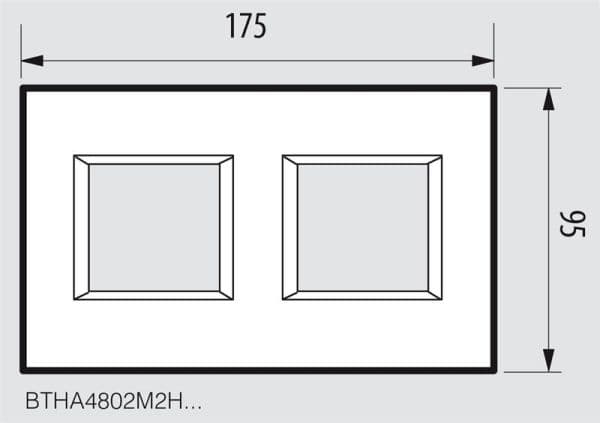 Axolute - plaque horizontal 2 x 2 modules Miroir dépoli vue 1