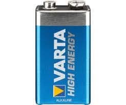 Pile E block 9v 6LR61 alcaline 550mAh longueur 26.5mm largeur 17.5mm hauteur 48.5mm vue 1