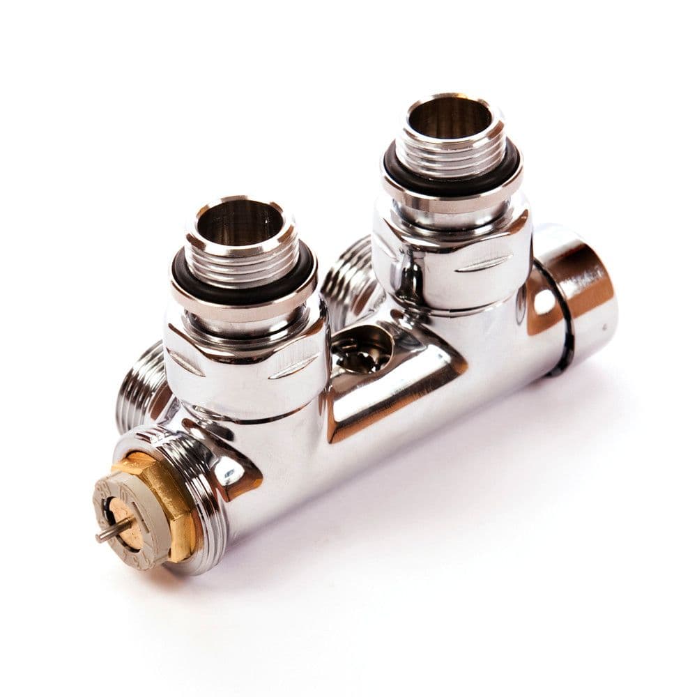 Comap bloc H décoratif raccordement central thermostatique 1/2" équerre chromé vue 1