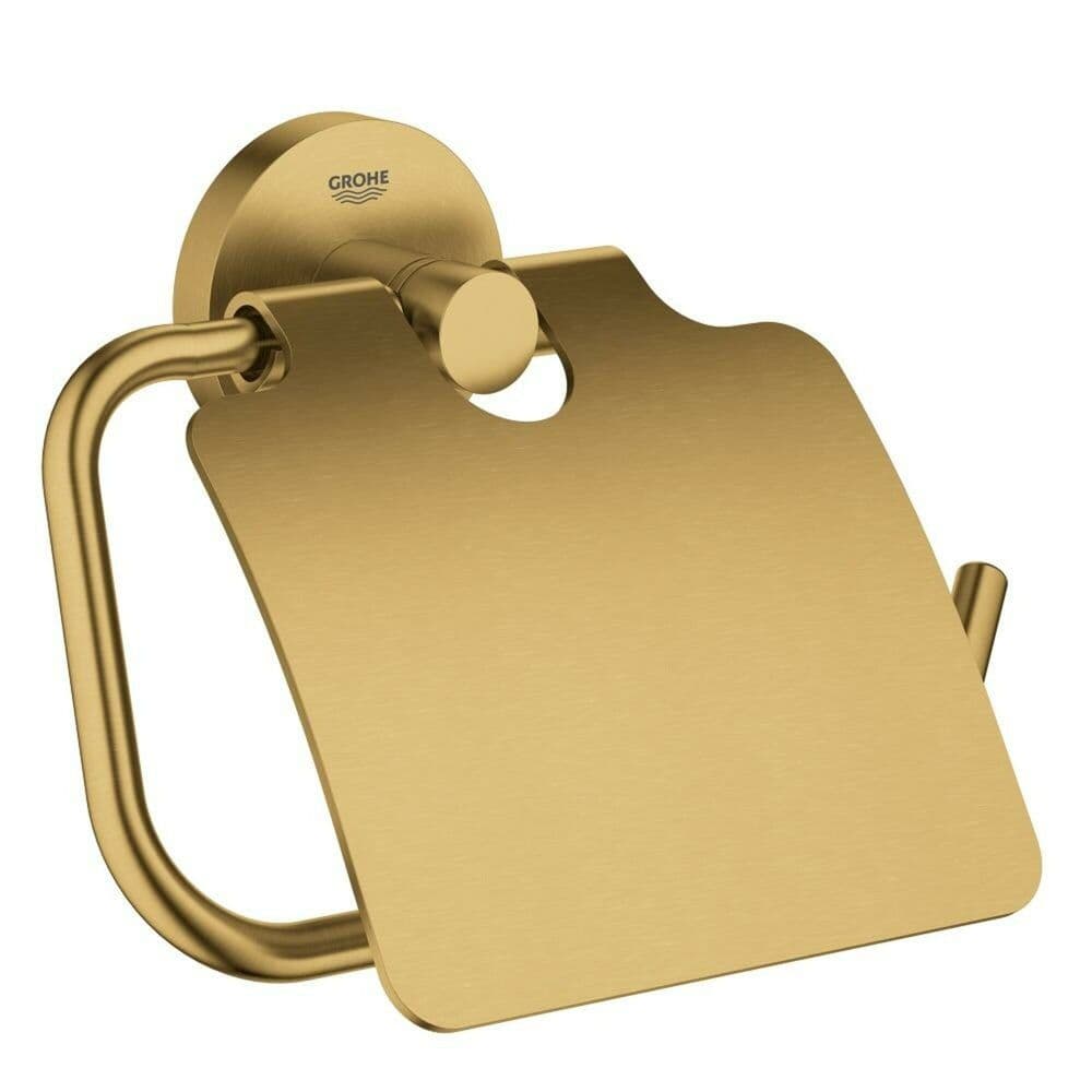 Grohe Essentials porte-papier métal caché couvercle StarLight brushed cool sunrise vue 1