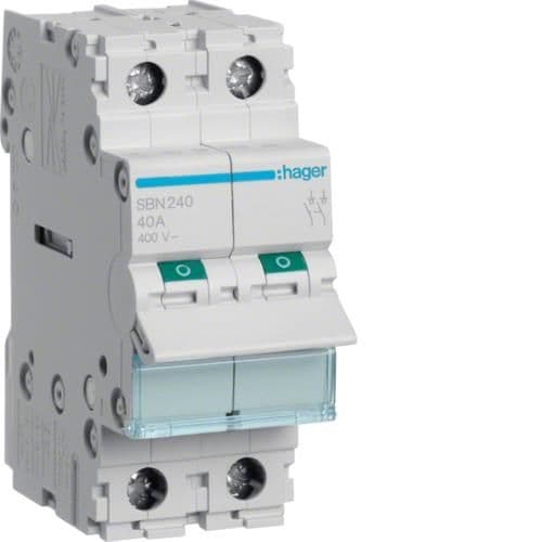 Interrupteur modulaire 2 pôles 40A vue 1
