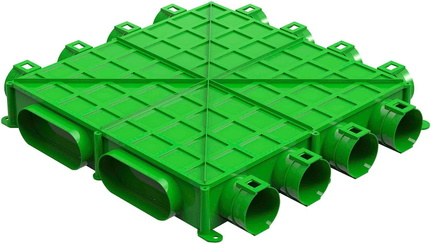 CAISSON DE DISTRIBUTION CONDUITS FLEXIBLE SOL 12X63 POUR 2XCONDUIT OVAL DUCOFLEX vue 1
