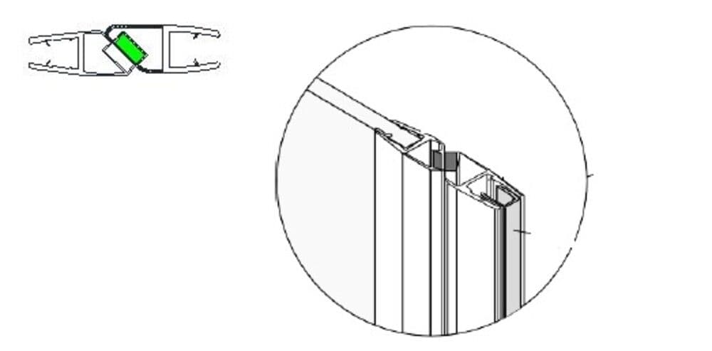 Van Marcke Pina joint magnétique vertical 90° en combination de Pina Fix 200cm vue 1
