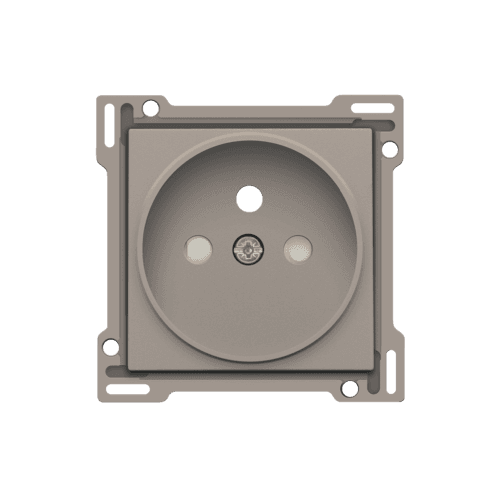 Set de finition pour prise de courant avec broche de terre et obturateurs de protection, profondeur d’encastrement de 21 mm, couleur bronze coated vue 1