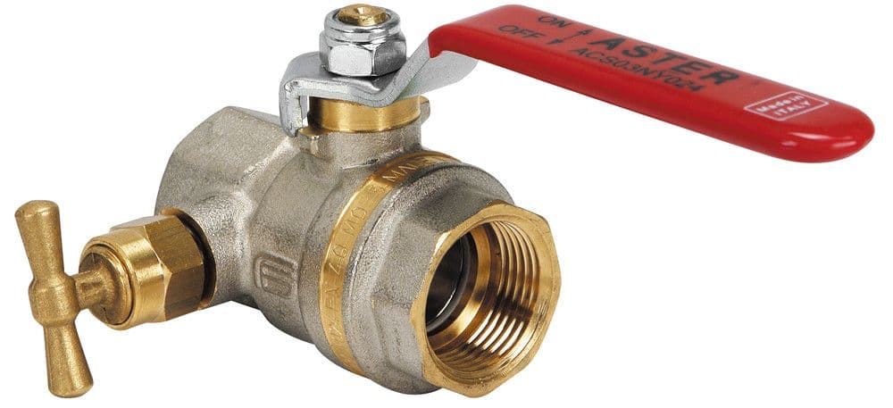 Effebi robinet à bille avec purgeur passage intégral manette longue FF 2" vue 1