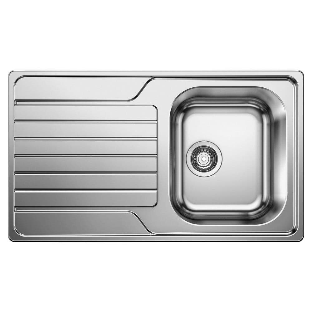 Blanco Dinas 45 S évier encastrer 1 bacs réversible 860x500mm inox satiné vue 1
