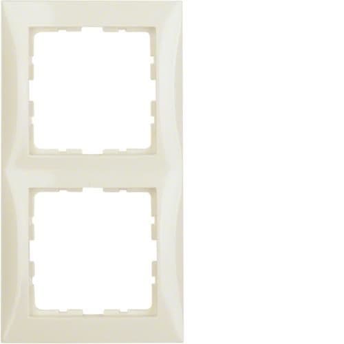 Plaque de recouvrement 2 postes Berker S.1 Blanc polaire, brillant vue 1
