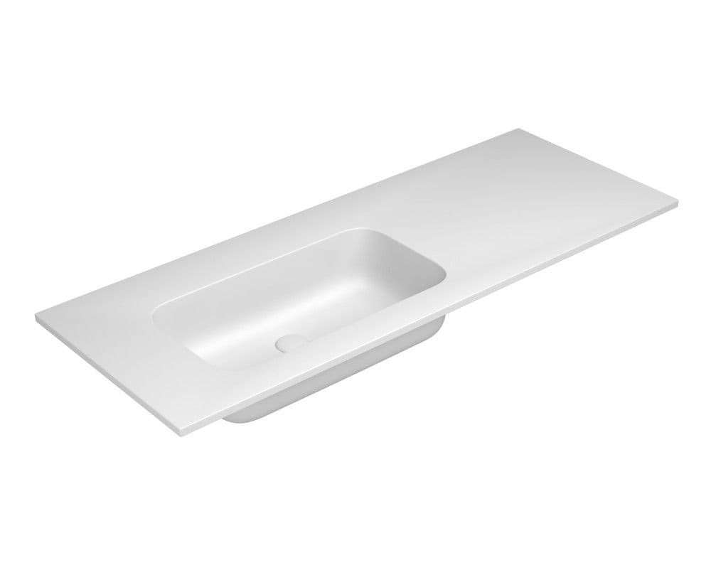 Van Marcke by Falper Fin tablette 1lavabo gauche L1205xW505xH143mm blanc mat vue 1