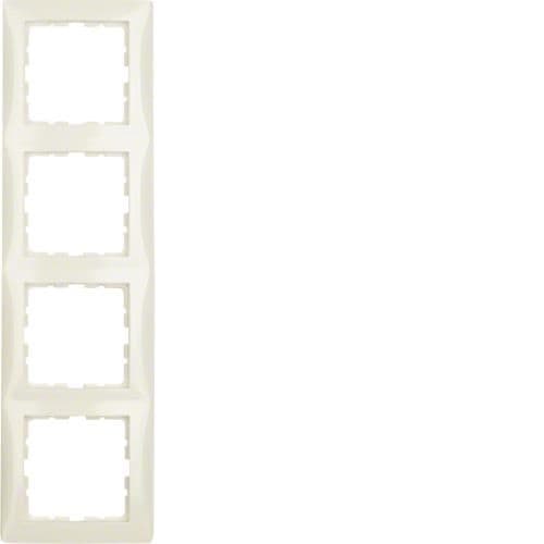 Plaque de recouvrement 4 postes Berker S.1 Blanc, brillant vue 1