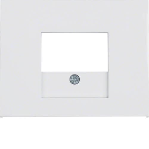 Enjoliveur pour prise informatique et connexions haut - parleurs Berker K.1 Blanc polaire, brillant vue 1