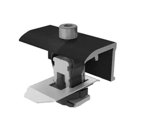 Pince d'extrémité Noire universelle pour hauteur de cadre 25 - 40mm, avec fonction clic vue 1