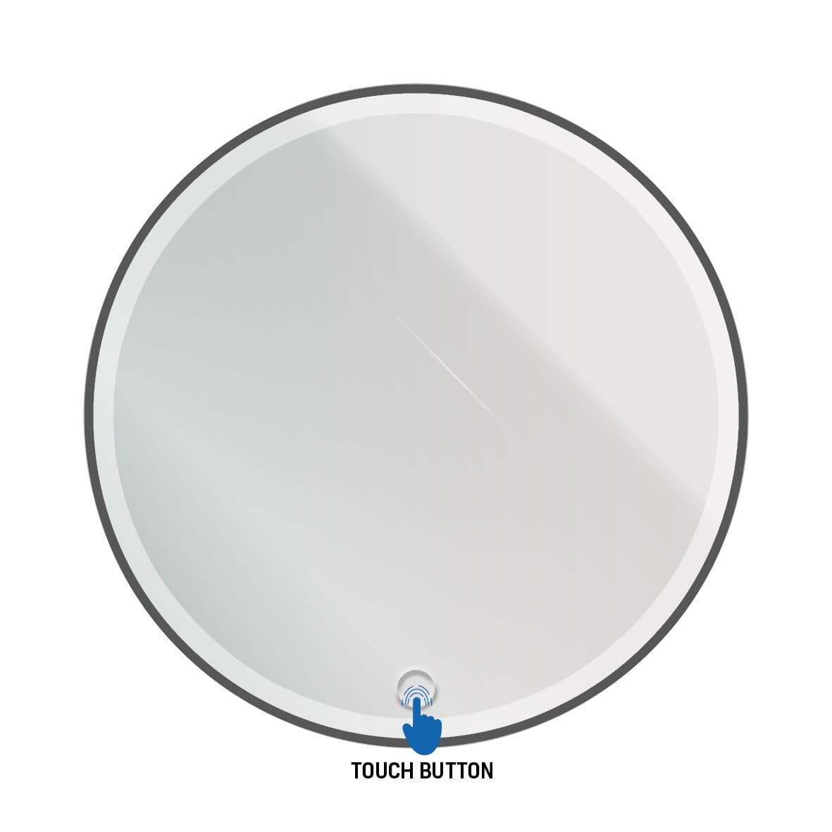 ALONI OMEGA MIROIR - AVEC ÉCLAIRAGE LED - ROND - AVEC CADRE - SANS CHAUFFAGE - TEMPÉRATURE DE COULEUR LED 3500-6500K - 80CM - NOIR MAT vue 1