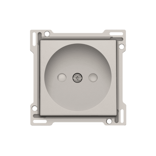 Set de finition pour prise de courant sans terre, avec obturateurs de protection, profondeur d’encastrement de 21 mm, couleur light grey vue 1