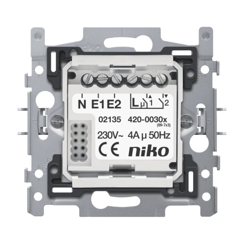 Socle avec 2 contacts de commutation 4 A, 230 V pour minuterie numérique ou interrupteur numérique pour volets vue 1