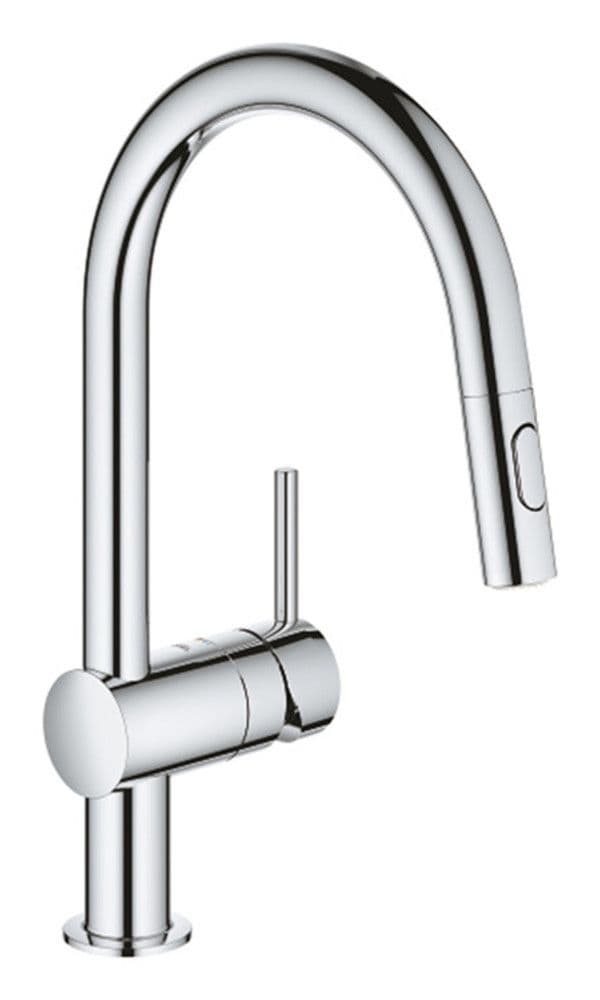 Grohe Minta mitigeur évier bec haut C monotrou douchette 2-Jets chromé vue 1
