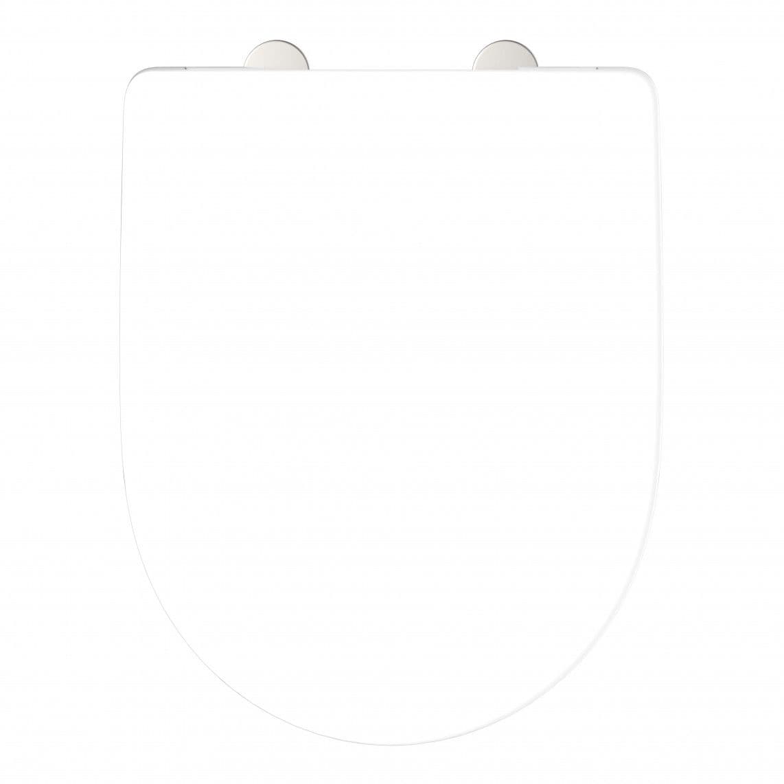 82814 Abattant WC en duroplast WHITE, en forme de D, PRO 7, avec frein de chute et déclipsable vue 1