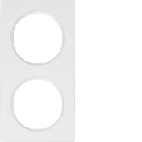 Plaque de recouvrement 2 postes Berker R.3 Blanc polaire, brillant vue 1