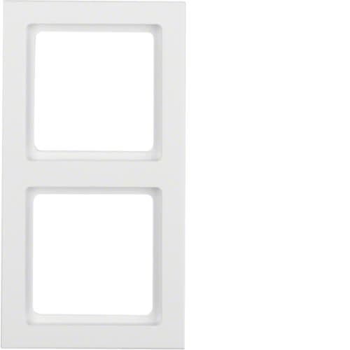 Plaque de recouvrement 2 postes Berker Q.3 Blanc polaire, Velours vue 1