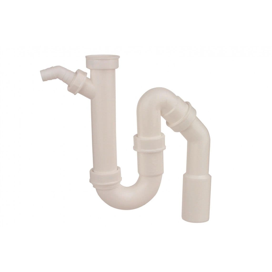 988316418 KS évier-siphon tubulaire, blanc, 1 1/2" F x DN 40/50 mm, avec 3/4" Raccordement de l'appareil vue 1