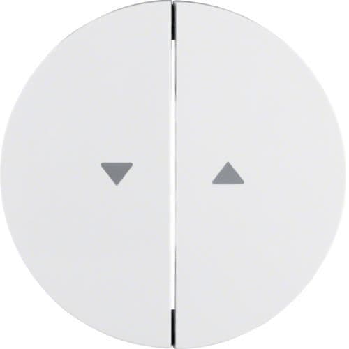 Touche avec symbole flèches Berker R.1 / R.3 Blanc polaire, brillant vue 1