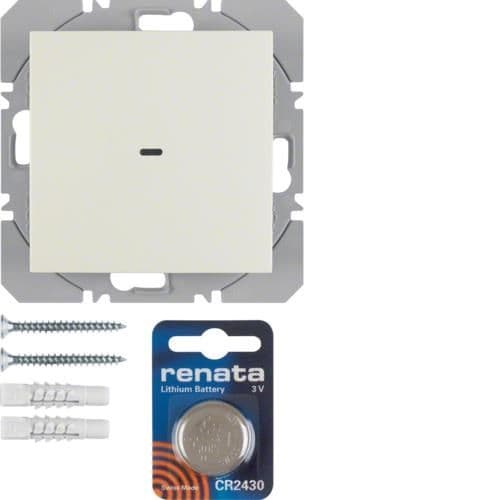 Bouton - poussoir simple à pile radio quicklink Knx S.1 / B.3 / B.7 Blanc brillant vue 1