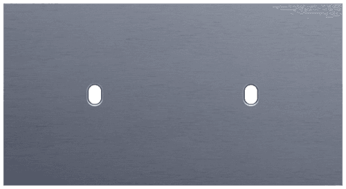 Plaque de recouvrement double, horizontale 71 mm d'entraxe, pour deux fonctions de commutation simple, Niko Toggle alu blue grey brushed vue 1