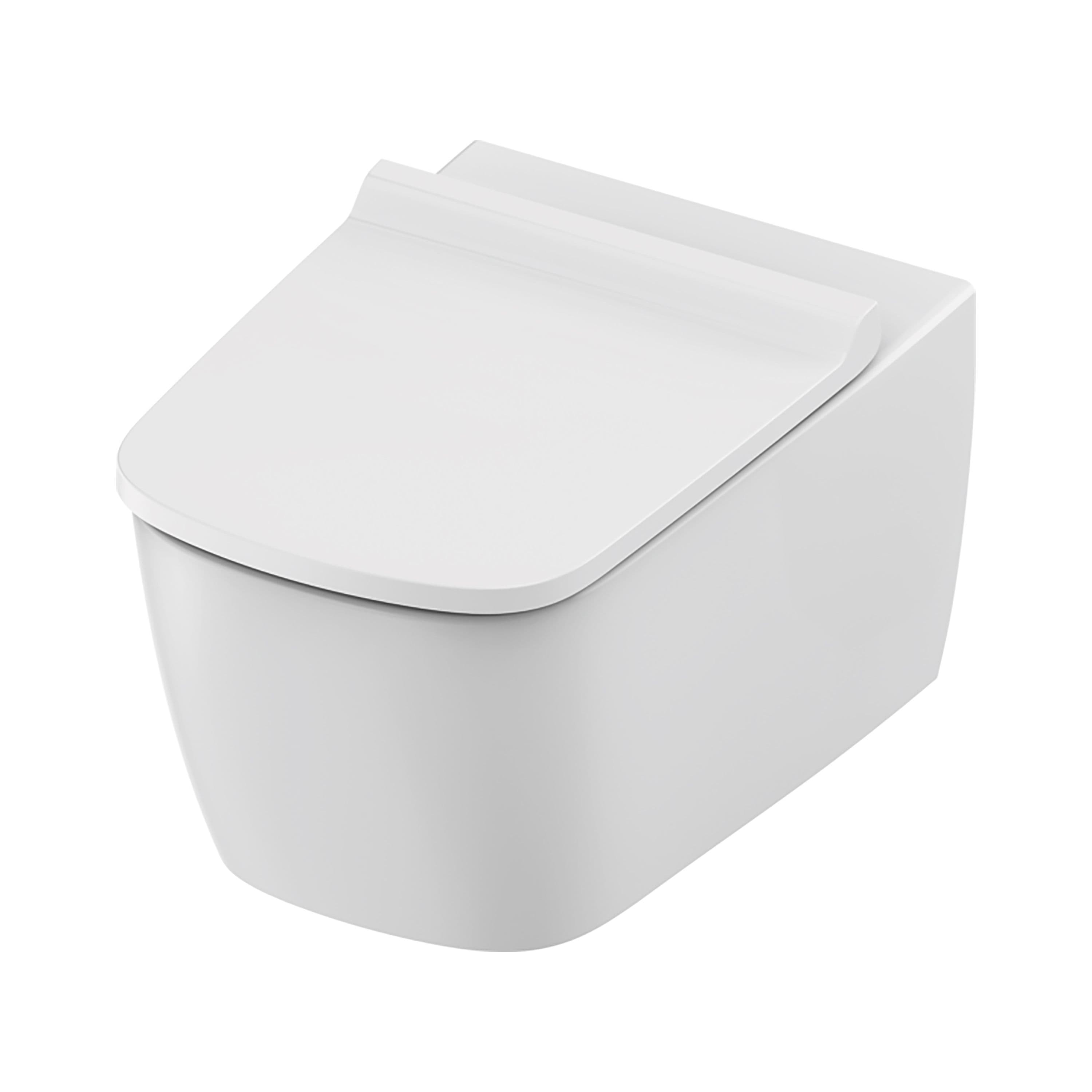 TECENEO TOILET SUSPENDU - AVEC ABATTANT DESIGN SLIM - 54 CM - BLANC BRILLANT vue 1