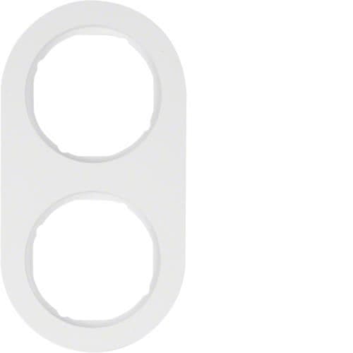 Plaque de recouvrement 2 postes Berker serie R.Classic Blanc polaire, brillant vue 1
