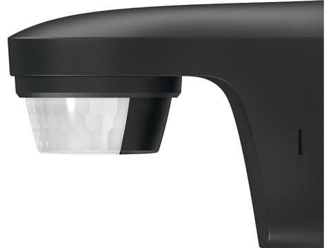 Détecteur de mouvement extérieur Noir apparent 180° 1 canal 12m IP55 200W Led vue 1