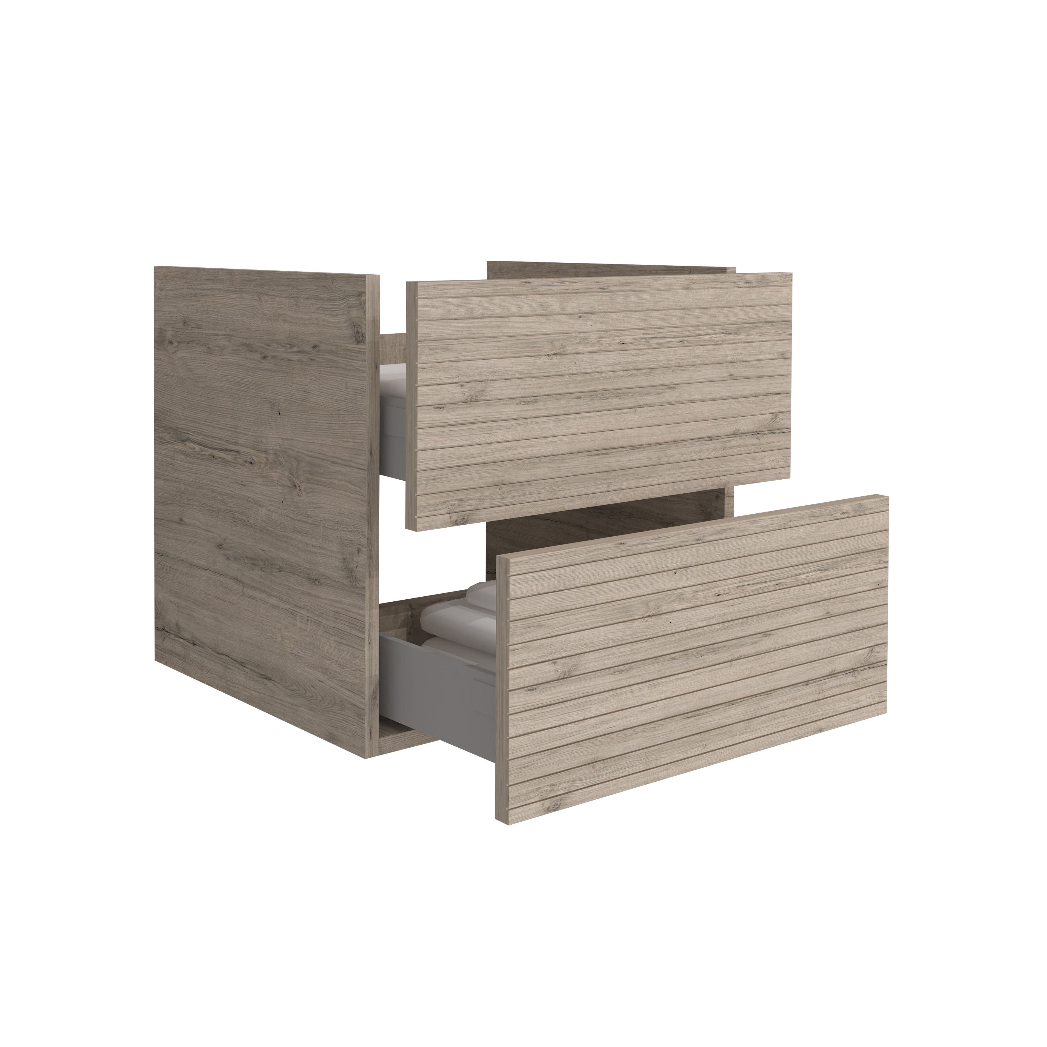 ELITE MEUBLE SOUS-PLAN AVEC RELIEF HORIZONTAL (60CM) - BOIS CLAIR vue 1