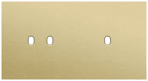 Plaque de recouvrement double, horizontale 71 mm d'entraxe, pour une fonction de commutation double et une fonction de commutation simple, Niko Toggle alu gold brushed vue 1