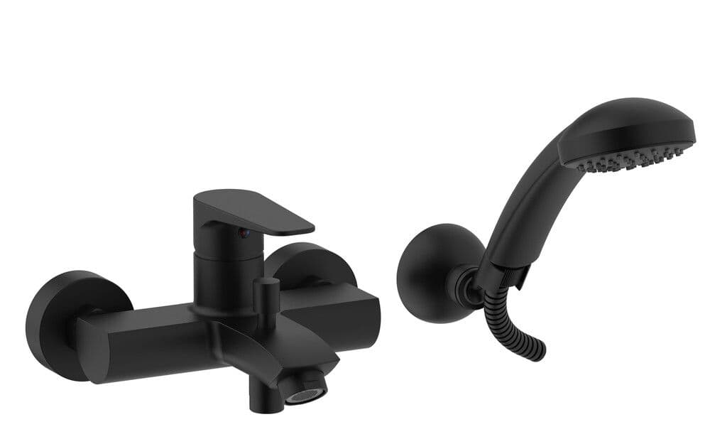 GO VM Valencia mitigeur bain/douche set avec douchette et flexible noir vue 1
