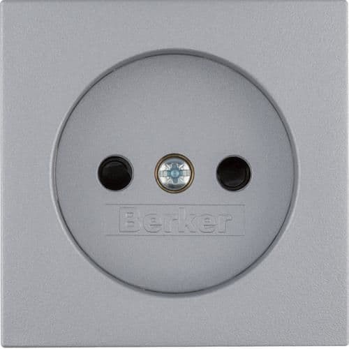 Sets de finition pour prise de courant sans terre Berker S.1 / B.3 / B.7 Alu, mat vue 1