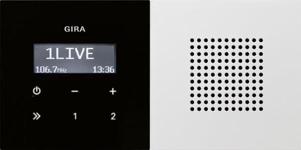 Radio RDS encastrée avec un haut-parleur Blanc brillant module rapporté de commande en optique vue 1